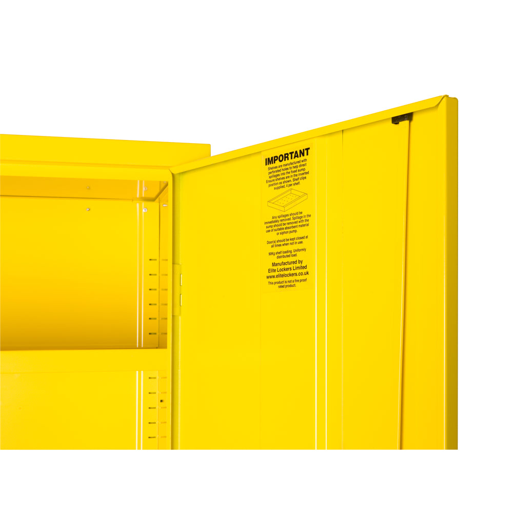 Hazardous Storage Safety Cabinet in Yellow with 3 Shelves 1830x915x457mm Storage Lockers > Lockers > Cabinets > Storage > Probe > One Stop For Safety