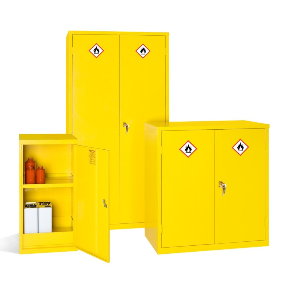 Hazardous Storage Safety Cabinet in Yellow with 3 Shelves 1830x915x457mm Storage Lockers > Lockers > Cabinets > Storage > Probe > One Stop For Safety
