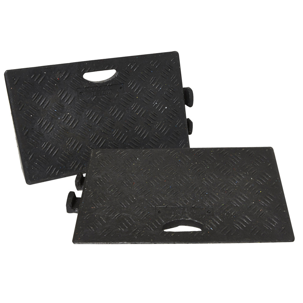 Heavy Duty 100mm High Kerb Ramp in Black with Carry Handle - Pack of 2 Kerb Ramps > Wheelchair Ramps > Entrance Ramps > Car Park > Traffic > One Stop For Safety