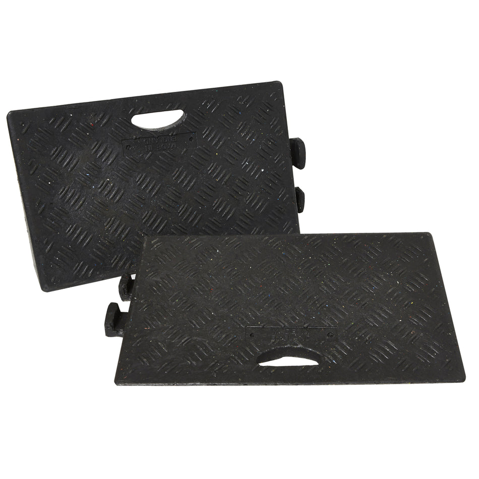 Heavy Duty 100mm High Kerb Ramp in Black with Carry Handle - Pack of 2 Kerb Ramps > Wheelchair Ramps > Entrance Ramps > Car Park > Traffic > One Stop For Safety
