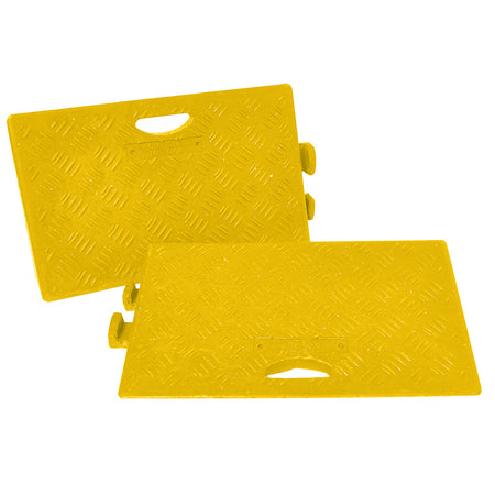 Heavy Duty 100mm High Kerb Ramp in Yellow with Carry Handle - Pack of 2 Kerb Ramps > Wheelchair Ramps > Entrance Ramps > Car Park > Traffic > One Stop For Safety