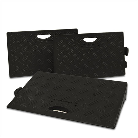 Heavy Duty 100mm High Kerb Ramp in Black with Carry Handle - Pack of 3 Kerb Ramps > Wheelchair Ramps > Entrance Ramps > Car Park > Traffic > One Stop For Safety