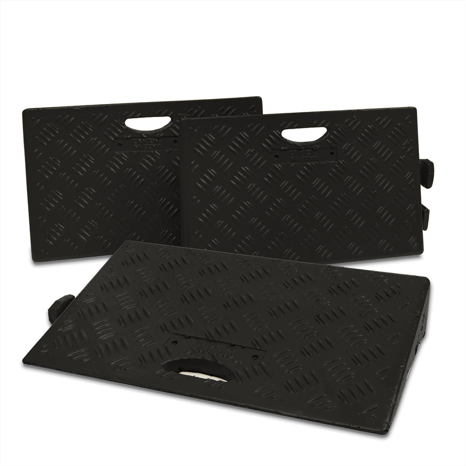 Heavy Duty 100mm High Kerb Ramp in Black with Carry Handle - Pack of 3 Kerb Ramps > Wheelchair Ramps > Entrance Ramps > Car Park > Traffic > One Stop For Safety