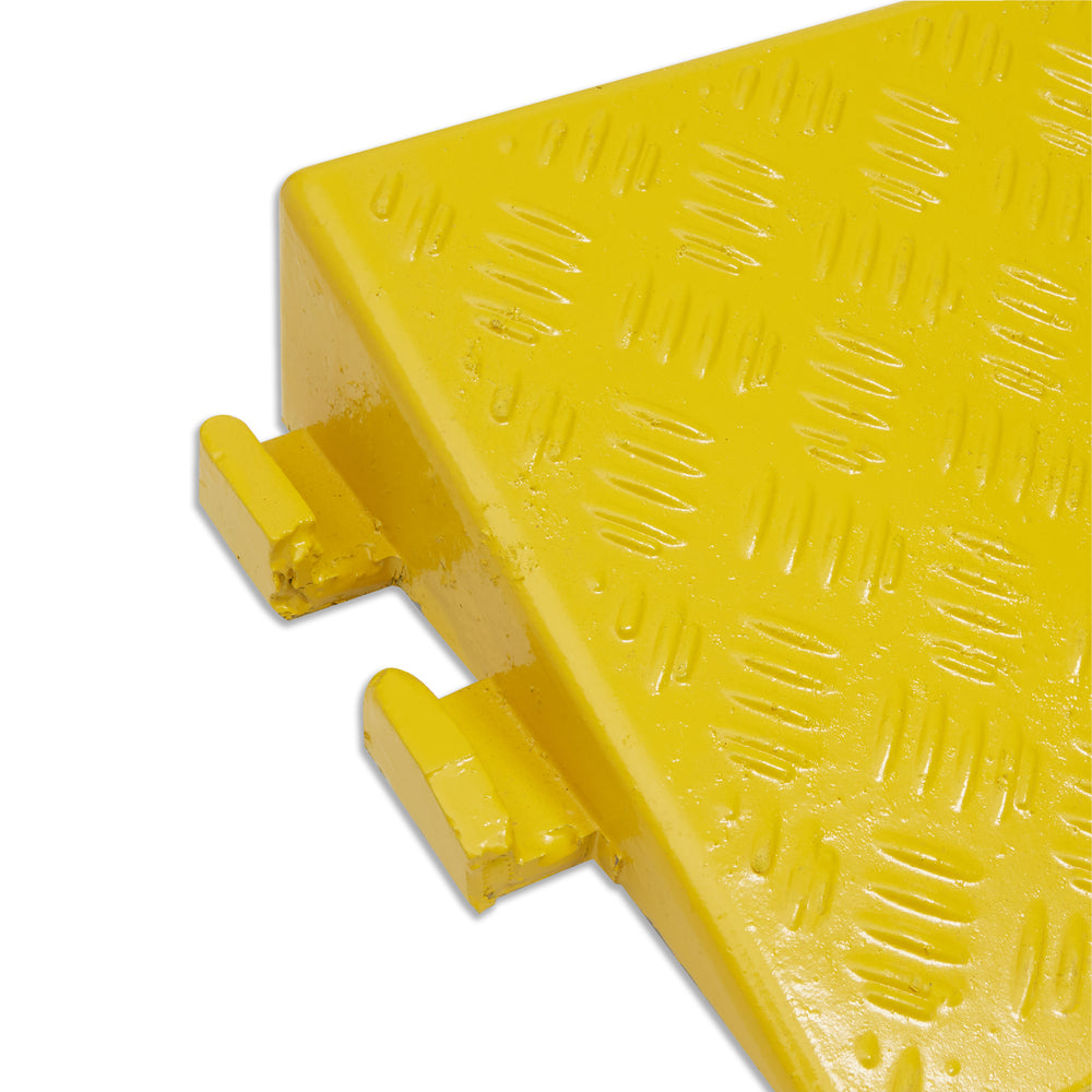 Heavy Duty 100mm High Kerb Ramp in Yellow with Carry Handle - Pack of 4 Kerb Ramps > Wheelchair Ramps > Entrance Ramps > Car Park > Traffic > One Stop For Safety