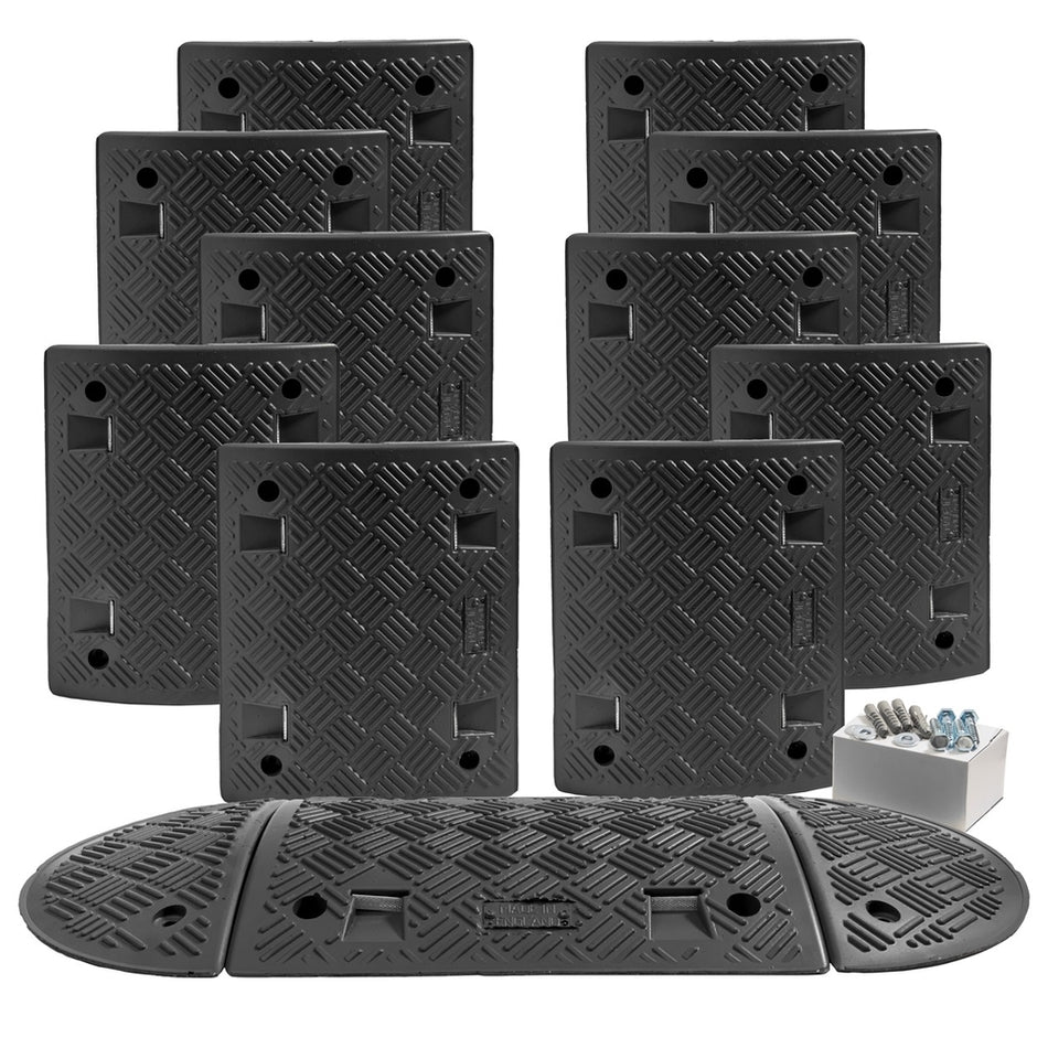 Speed Ramp in Black with 50mm Heavy Duty Sections - 6m Complete Kit Speed Ramps > Speed Bumps > Sleeping Policeman > Car Park > Traffic > One Stop For Safety