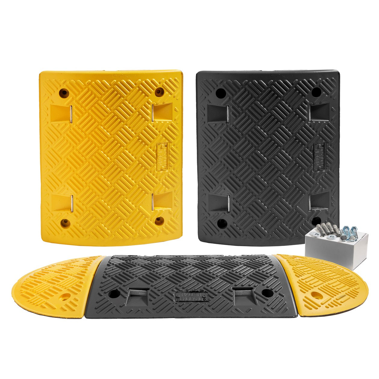 Speed Ramp in Yellow & Black with 50mm Heavy Duty Sections - 2m Complete Kit Speed Ramps > Speed Bumps > Sleeping Policeman > Car Park > Traffic > One Stop For Safety