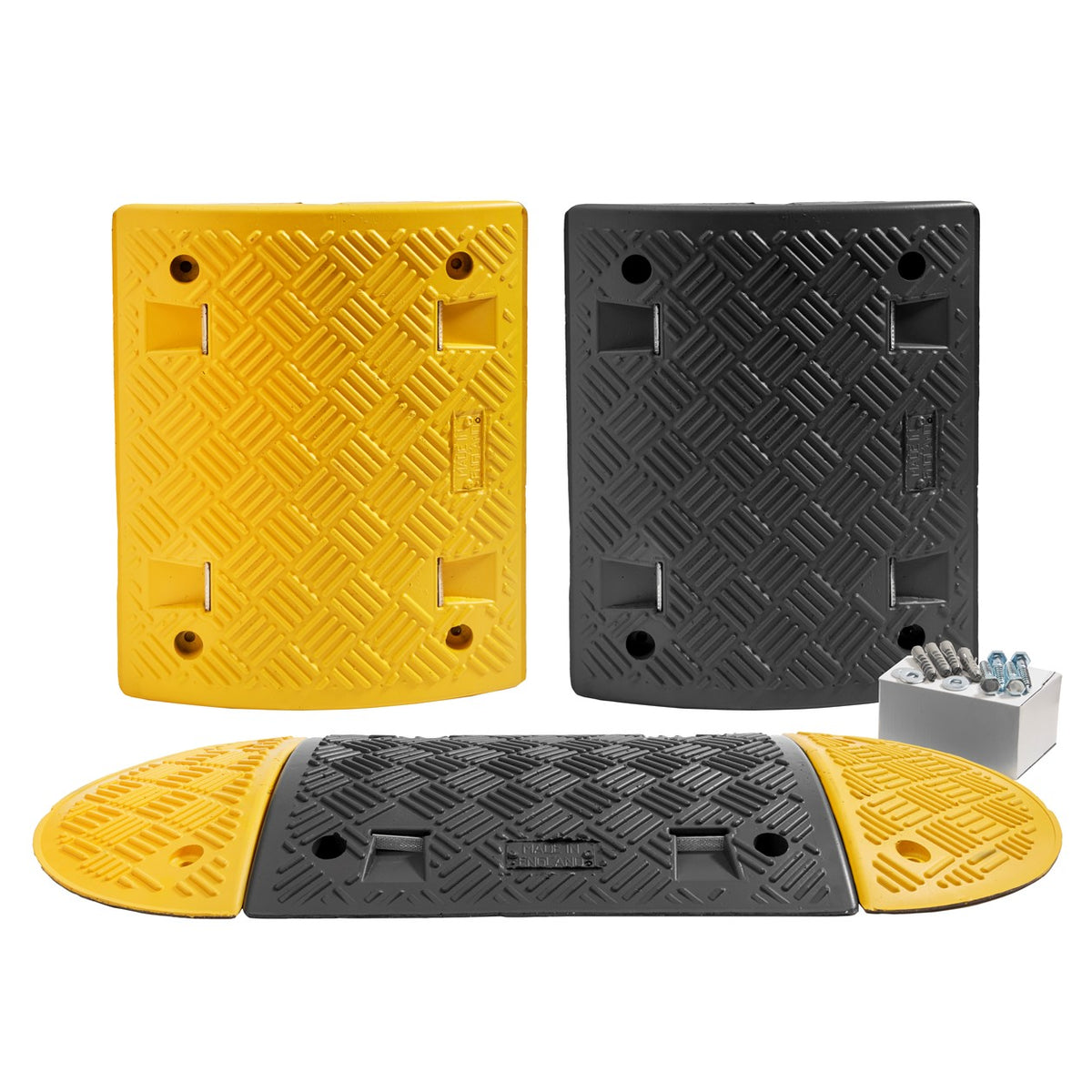 Speed Ramp in Yellow & Black with 75mm Heavy Duty Sections - 2m Complete Kit Speed Ramps > Speed Bumps > Sleeping Policeman > Car Park > Traffic > One Stop For Safety