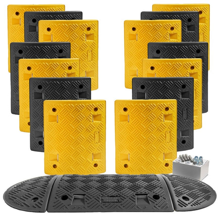 Speed Ramp in Yellow & Black with 75mm Heavy Duty Sections - 8m Complete Kit Speed Ramps > Speed Bumps > Sleeping Policeman > Car Park > Traffic > One Stop For Safety
