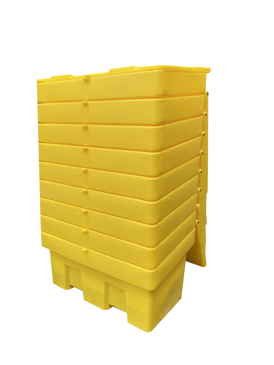 Pallet of 9 350 Litre Heavy Duty Stackable Grit Bin in Yellow with Hinged Lid Grit Bin > Winter > De-Icing Salt One Stop For Safety   