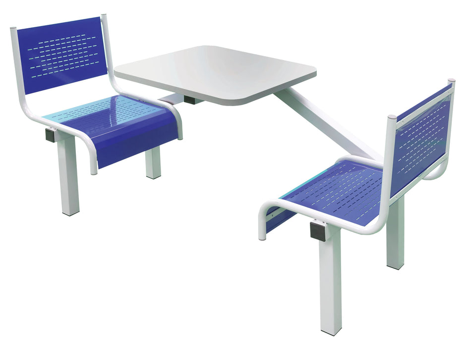 Spectrum 2 Seater Canteen Furniture Single Entry with Blue Seats Canteen Furniture > Seating > Tables > QMP One Stop For Safety   
