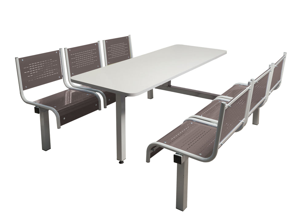 Spectrum 6 Seater Canteen Furniture Double Entry with Dark Grey Seats Canteen Furniture > Seating > Tables > QMP One Stop For Safety   