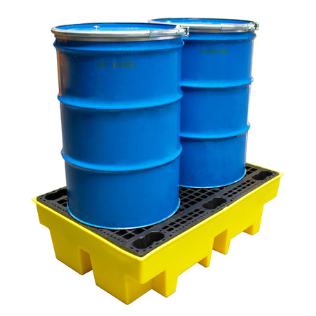 BP2 2 Drum Spill Pallet with Removable Grid - Suitable for 2 x 205 Litre Drums Spill Pallet > Drum Spill Pallet > Spill Containment > Spill Control > Romold > One Stop For Safety    