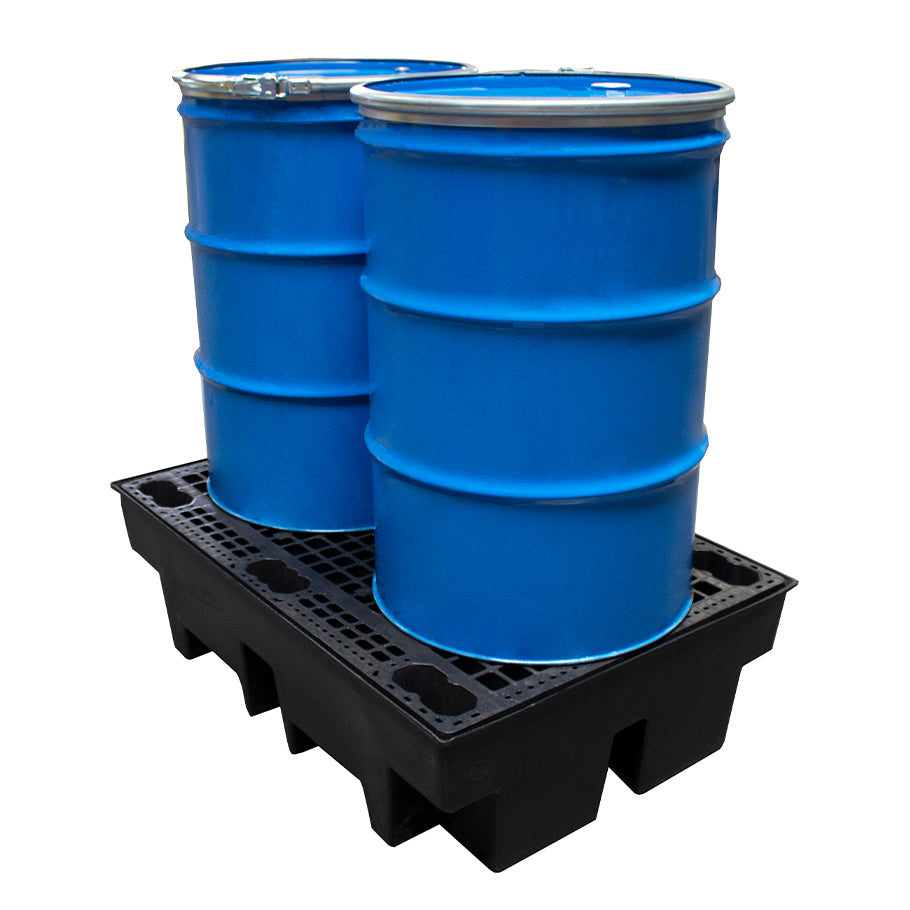 BP2R 2 Drum Recycled Spill Pallet with Removable Grid - Suitable for 2 x 205 Litre Drums Spill Pallet > Drum Spill Pallet > Spill Containment > Spill Control > Romold > One Stop For Safety    