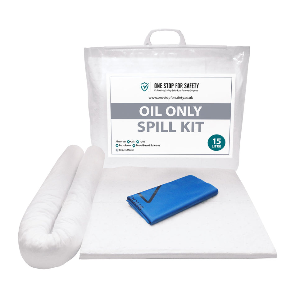 15 Litre Spill Kit for Oil Spills in Clip Top Seal Bag Spill Response Kits > Absorbents > Spill Containment > Spill Control > Spill Defence > One Stop For Safety   