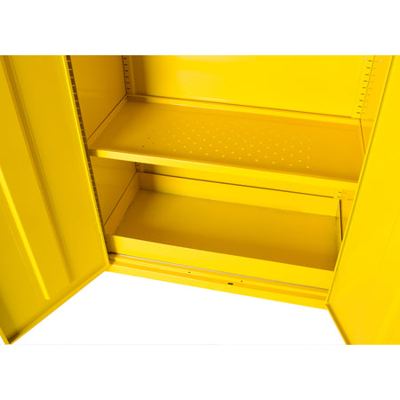 Mobile Hazardous Storage Safety Cabinet in Yellow with 1 Shelf 840x915x457mm Storage Lockers > Lockers > Cabinets > Storage > Probe > One Stop For Safety