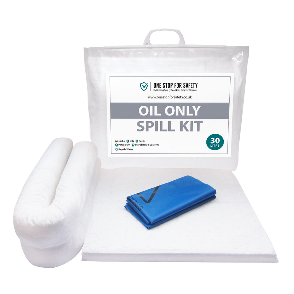 30 Litre Spill Kit for Oil Spills in Clip Top Seal Bag Spill Response Kits > Absorbents > Spill Containment > Spill Control > Spill Defence > One Stop For Safety   