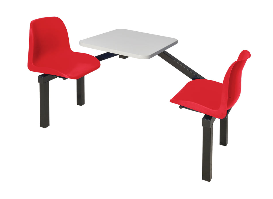 Standard 2 Seater Canteen Furniture Single Entry with Red Seats Canteen Furniture > Seating > Tables > QMP One Stop For Safety   