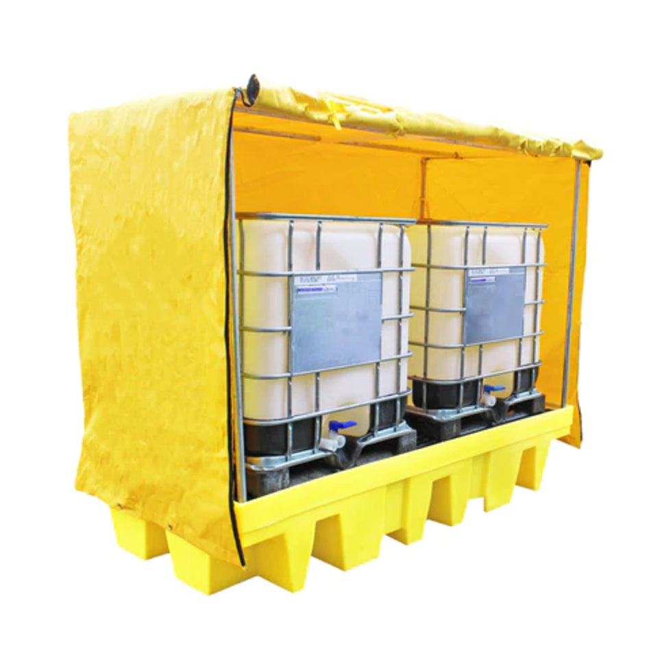 BB2C Soft Covered Drum IBC Storage Tank with Steel Frame & Polyethylene Cover Spill Pallet > Covered Spill Pallet Bunds > Spill Containment > Spill Control > Romold > One Stop For Safety    