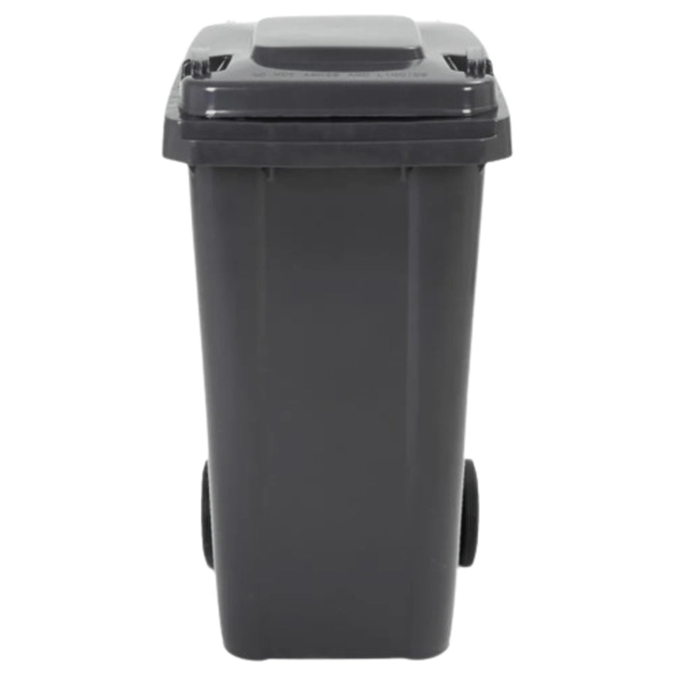 240 Litre Wheelie Bin with 2 Fitted Wheels & Handle Lid in Black Cleaning > Hygiene > Maintenance > Janitorial > Wheelie Bins One Stop For Safety   