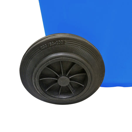 240 Litre Wheelie Bin with 2 Fitted Wheels & Handle Lid in Blue Cleaning > Hygiene > Maintenance > Janitorial > Wheelie Bins One Stop For Safety