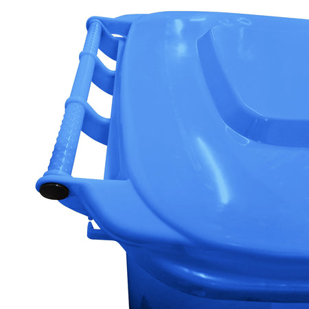 240 Litre Wheelie Bin with 2 Fitted Wheels & Handle Lid in Blue Cleaning > Hygiene > Maintenance > Janitorial > Wheelie Bins One Stop For Safety