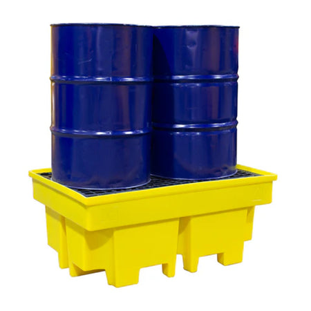 BP2FW 2 Drum Spill Pallet with Removable Grid & 4-way Fork Lift Access - Suitable for 2 x 205 Litre Drums Spill Pallet > Drum Spill Pallet > Spill Containment > Spill Control > Romold > One Stop For Safety