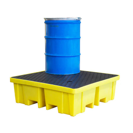 BP4FW 4 Drum Spill Pallet with Removable Grids & 4-way Fork Lift Access - Suitable for 4 x 205 Litre Drums Spill Pallet > Drum Spill Pallet > Spill Containment > Spill Control > Romold > One Stop For Safety
