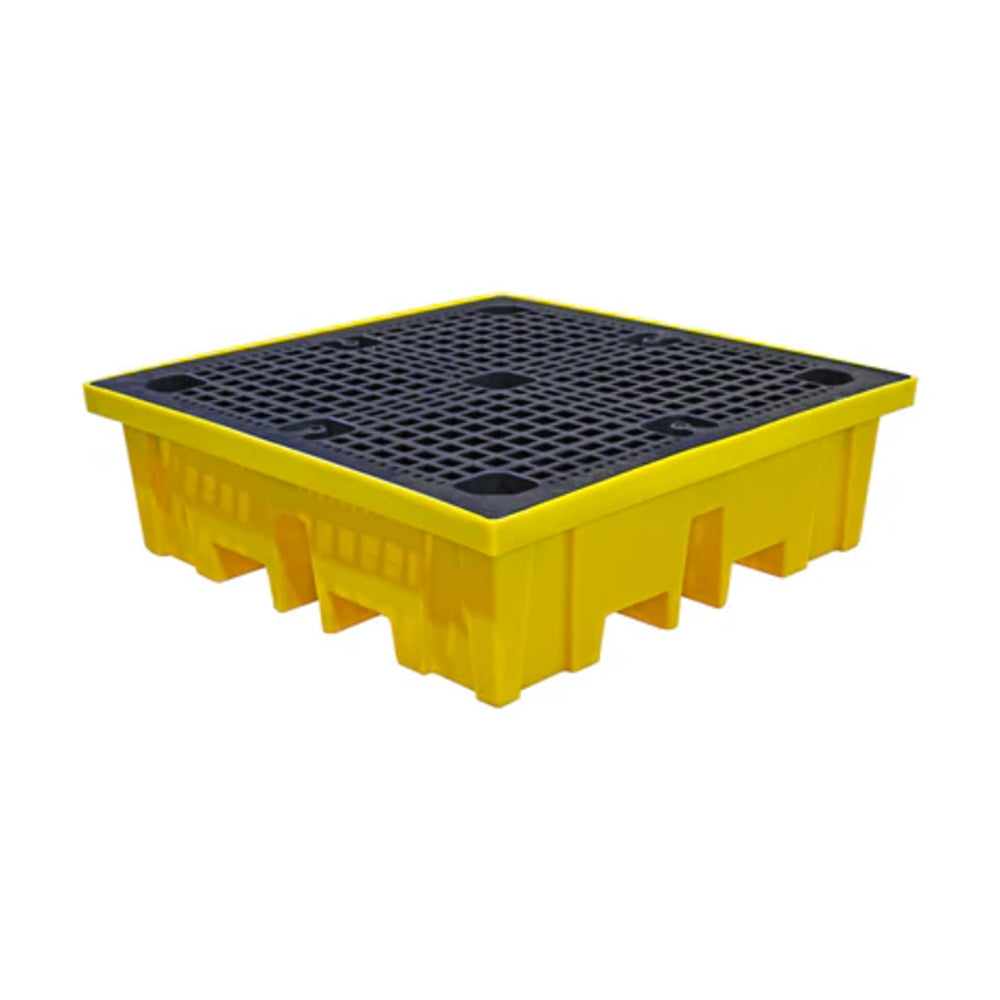 BP4FW 4 Drum Spill Pallet with Removable Grids & 4-way Fork Lift Access - Suitable for 4 x 205 Litre Drums Spill Pallet > Drum Spill Pallet > Spill Containment > Spill Control > Romold > One Stop For Safety