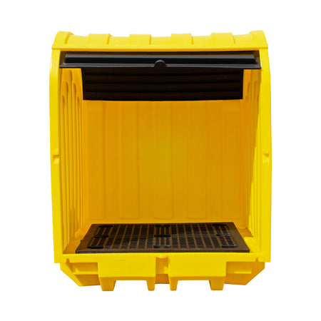 BP4HC 4 Drum Hard Covered Drum Spill Pallet with Lockable Roller Shutter Door Spill Pallet > Covered Spill Pallet Bunds > Spill Containment > Spill Control > Romold > One Stop For Safety