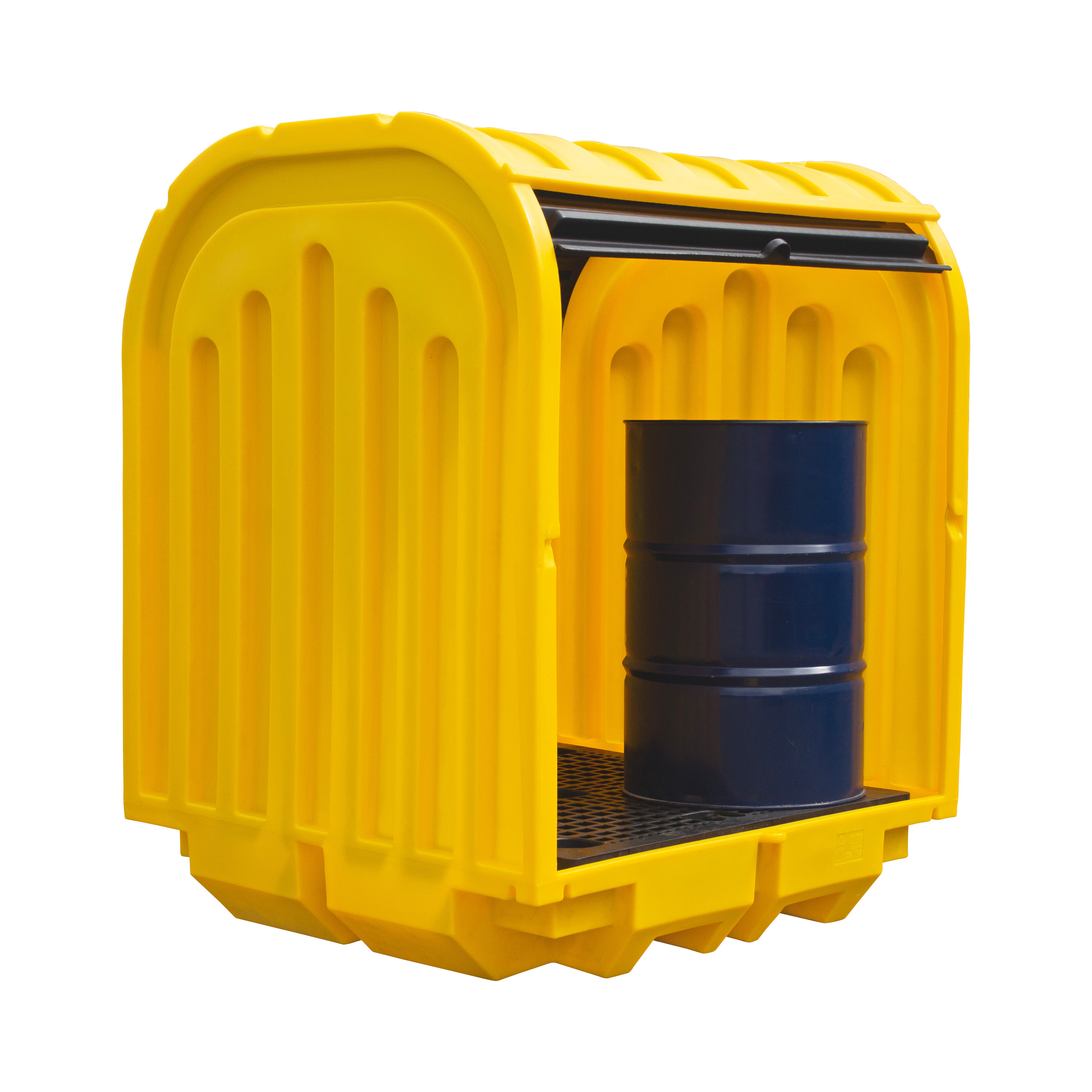 BP4HC 4 Drum Hard Covered Drum Spill Pallet with Lockable Roller Shutter Door Spill Pallet > Covered Spill Pallet Bunds > Spill Containment > Spill Control > Romold > One Stop For Safety