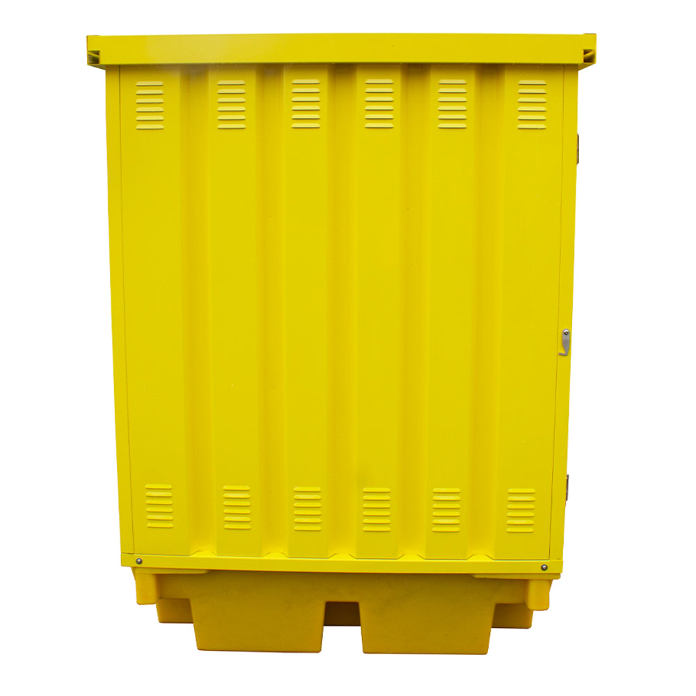 BP4HCS Steel Covered Drum Spill Pallet with Lockable Doors - Suitable for 4 x 205 Litre Drums Spill Pallet > Covered Spill Pallet Bunds > Spill Containment > Spill Control > Romold > One Stop For Safety