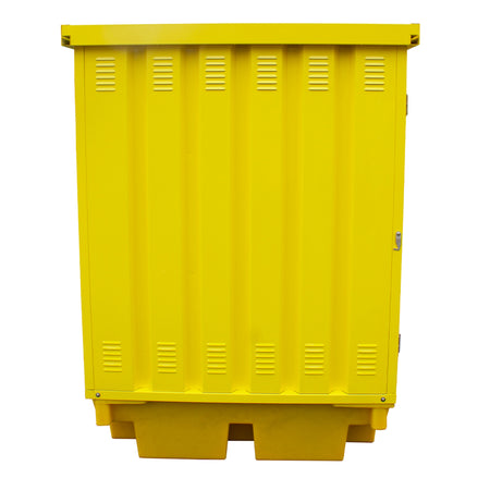 BP4HCS Steel Covered Drum Spill Pallet with Lockable Doors - Suitable for 4 x 205 Litre Drums Spill Pallet > Covered Spill Pallet Bunds > Spill Containment > Spill Control > Romold > One Stop For Safety