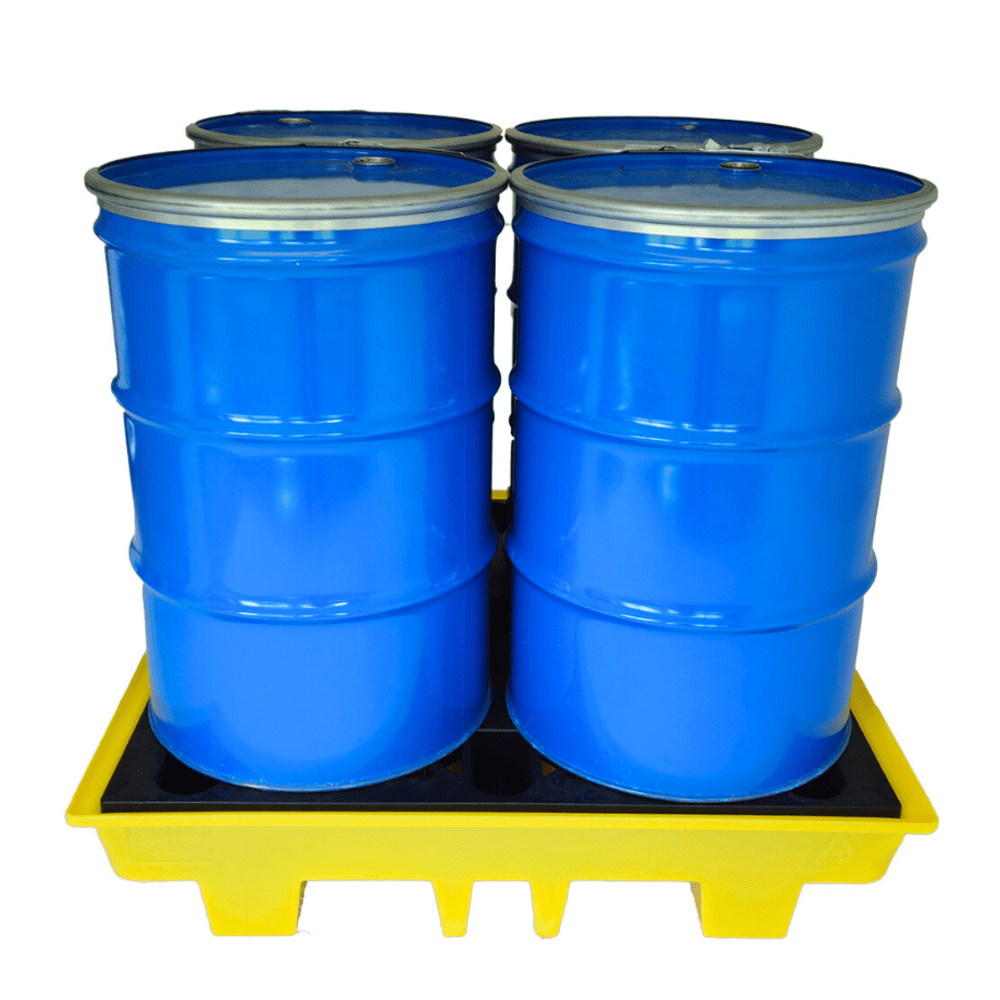 BP4L 4 Drum Spill Pallet Low Profile with Removable Grids - Suitable for 4 x 205 Litre Drums Spill Pallet > Drum Spill Pallet > Spill Containment > Spill Control > Romold > One Stop For Safety   