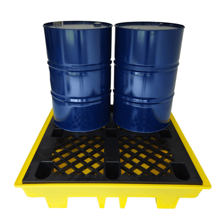 BP4L 4 Drum Spill Pallet Low Profile with Removable Grids - Suitable for 4 x 205 Litre Drums Spill Pallet > Drum Spill Pallet > Spill Containment > Spill Control > Romold > One Stop For Safety   