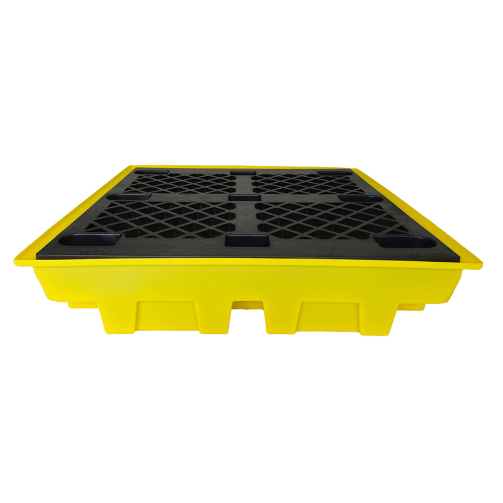 BP4L 4 Drum Spill Pallet Low Profile with Removable Grids - Suitable for 4 x 205 Litre Drums Spill Pallet > Drum Spill Pallet > Spill Containment > Spill Control > Romold > One Stop For Safety   