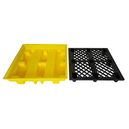 BP4L 4 Drum Spill Pallet Low Profile with Removable Grids - Suitable for 4 x 205 Litre Drums Spill Pallet > Drum Spill Pallet > Spill Containment > Spill Control > Romold > One Stop For Safety   