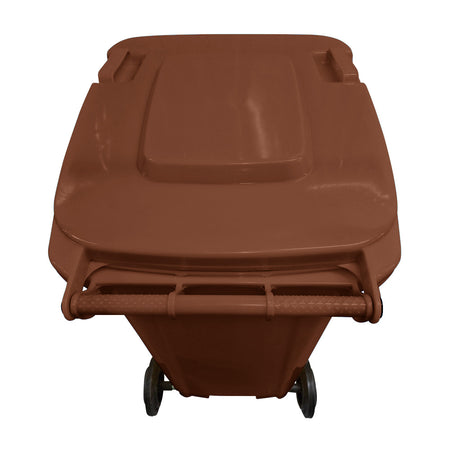 240 Litre Wheelie Bin with 2 Fitted Wheels & Handle Lid in Brown Cleaning > Hygiene > Maintenance > Janitorial > Wheelie Bins One Stop For Safety