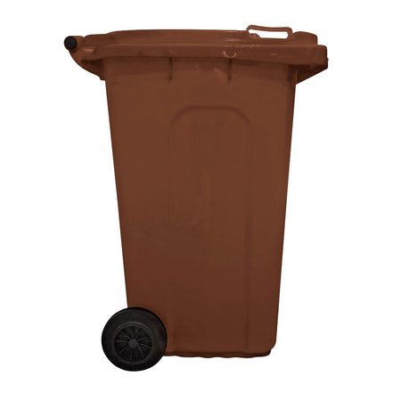 240 Litre Wheelie Bin with 2 Fitted Wheels & Handle Lid in Brown Cleaning > Hygiene > Maintenance > Janitorial > Wheelie Bins One Stop For Safety