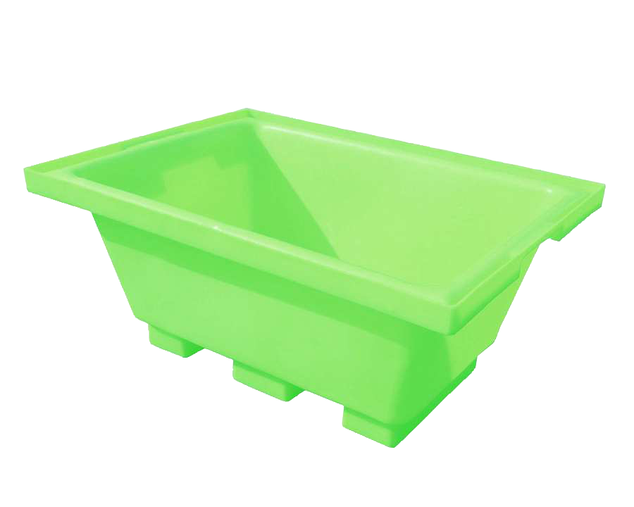 Heavy Duty Construction Mortar Mixing Tubs in Lime Green with a 250 Li