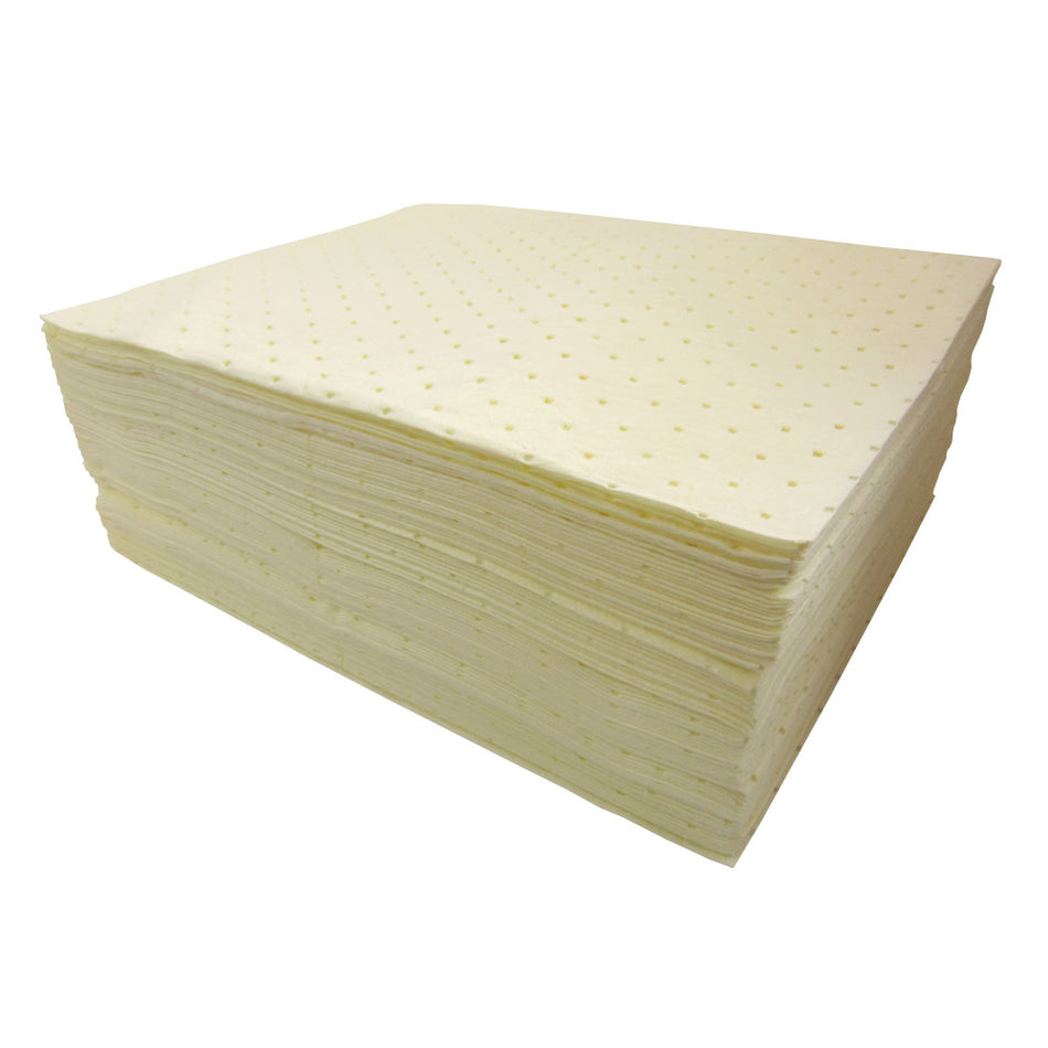 Pack of 100 Chemical Absorbent Pads 400mm X 500mm Yellow - 80 Litre Spill Pallet > Absorbents > Spill Containment > Spill Control > Romold > One Stop For Safety   