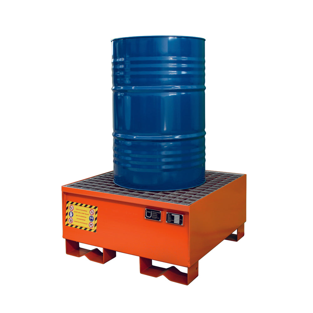 Justrite 1 Drum Steel Spill Pallet with Removable Grid - Suitable for 1 x 205 Litre Drum Spill Pallet > Drum Spill Pallet > Spill Containment > Spill Control > Romold > One Stop For Safety