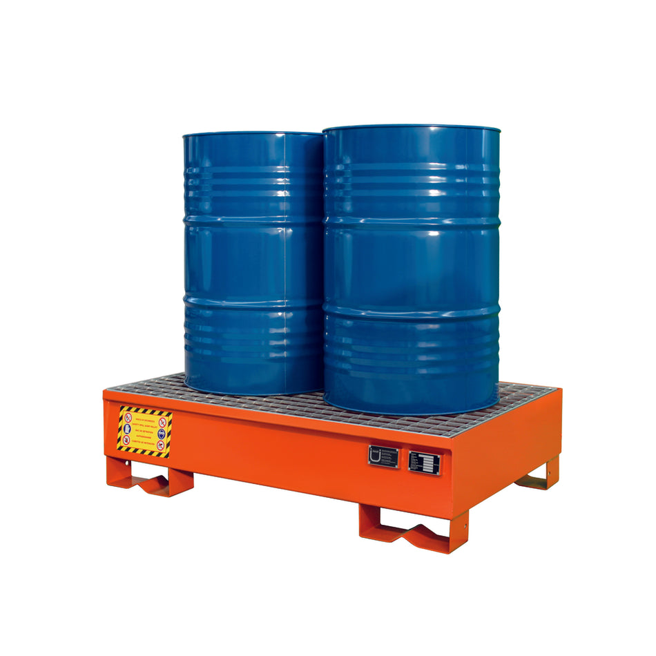 Justrite 2 Drum Steel Spill Pallet with Removable Grid - Suitable for 2 x 205 Litre Drums Spill Pallet > Drum Spill Pallet > Spill Containment > Spill Control > Romold > One Stop For Safety
