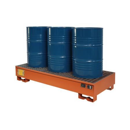 Justrite 3 Drum Steel Spill Pallet with Removable Grid - Suitable for 3 x 205 Litre Drums Spill Pallet > Drum Spill Pallet > Spill Containment > Spill Control > Romold > One Stop For Safety