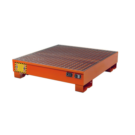 Justrite 4 Drum Steel Spill Pallet with Removable Grid - Suitable for 4 x 205 Litre Drums Spill Pallet > Drum Spill Pallet > Spill Containment > Spill Control > Romold > One Stop For Safety