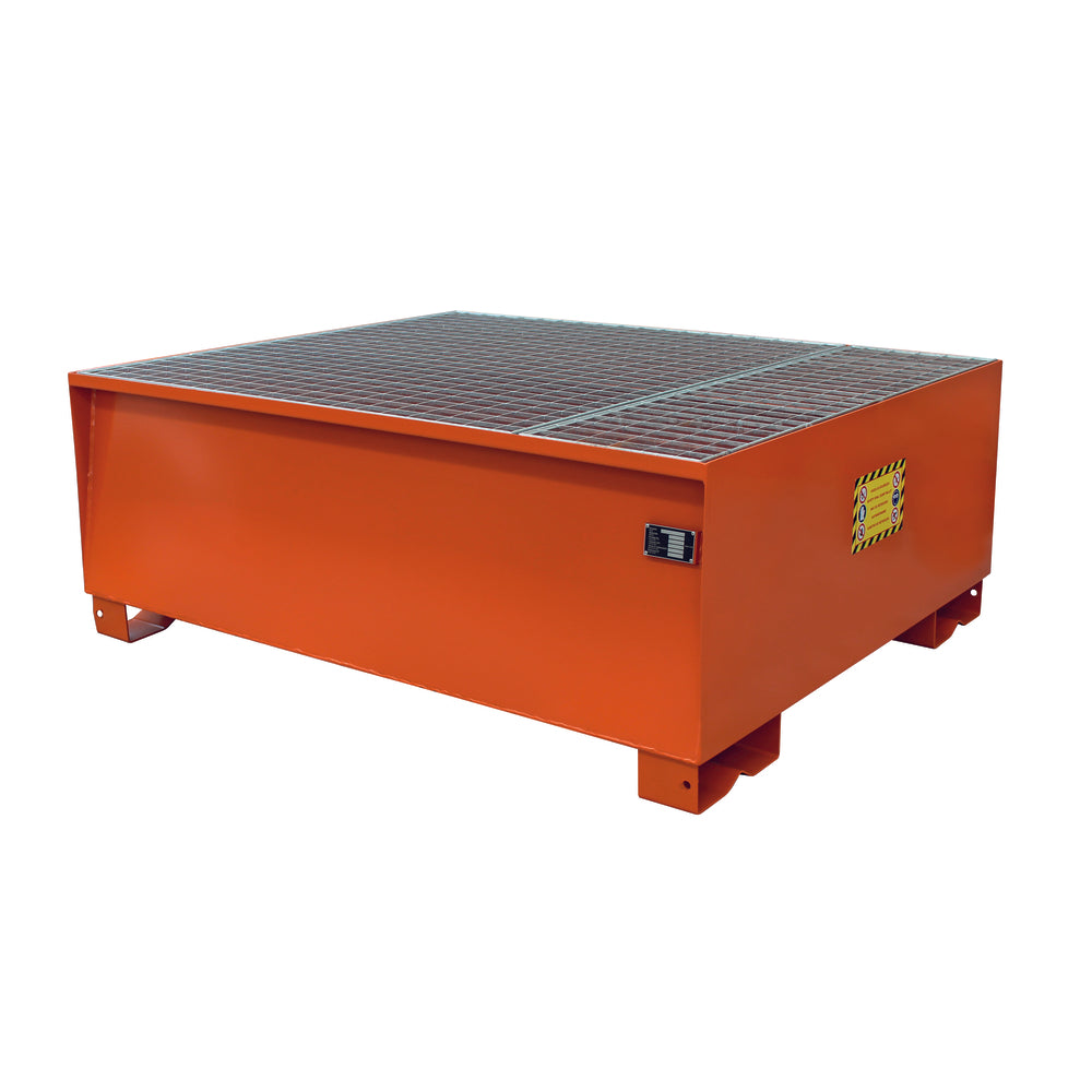 Justrite Single Steel IBC Spill Pallet Bund with & 2-way Fork Lift Access - 1 x 1000ltr IBC Spill Pallet > IBC Storage Tank > Spill Containment > Spill Control > Romold > One Stop For Safety