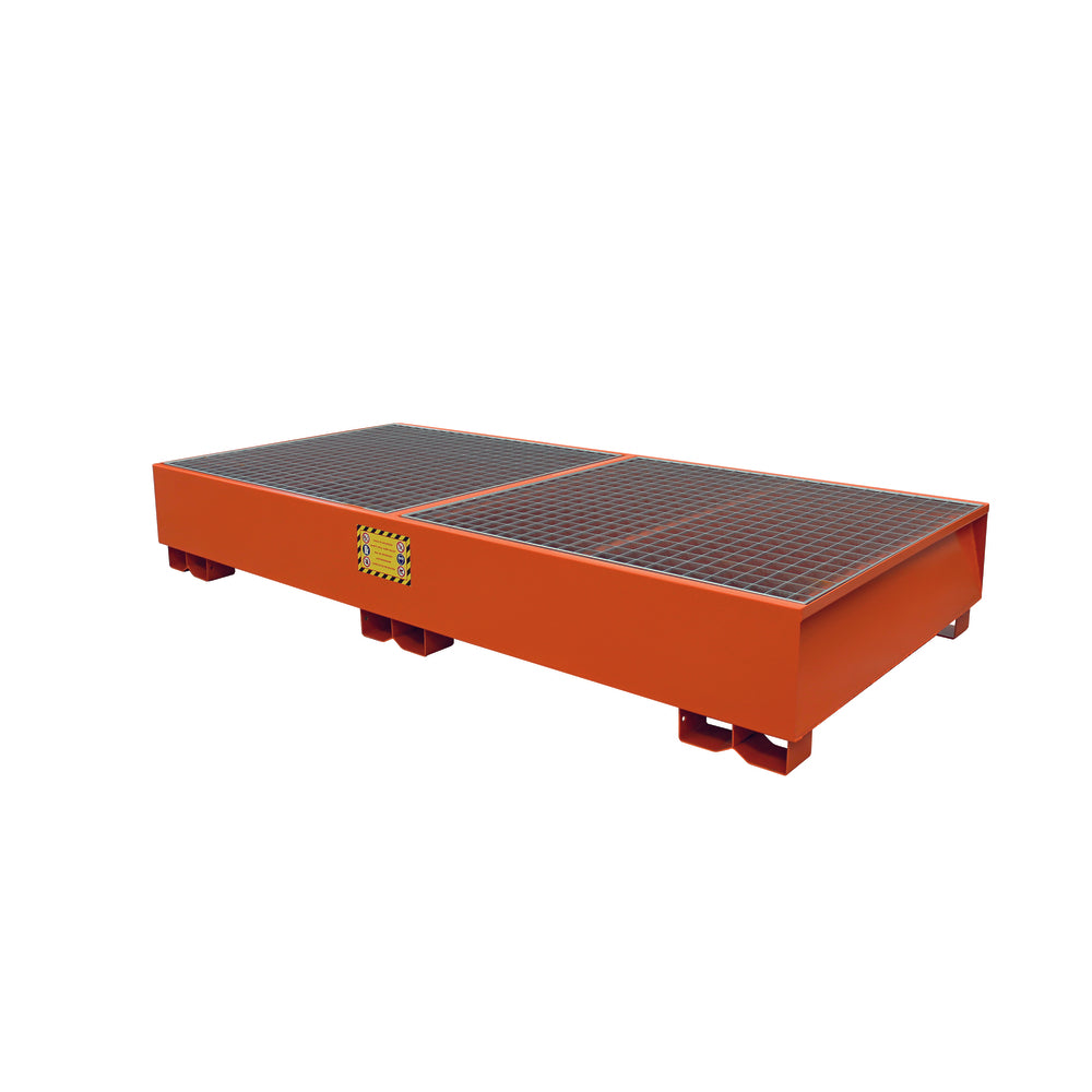 Justrite Double Steel IBC Spill Pallet Bund with & 2-way Fork Lift Access - 2 x 1000ltr IBC Spill Pallet > IBC Storage Tank > Spill Containment > Spill Control > Romold > One Stop For Safety