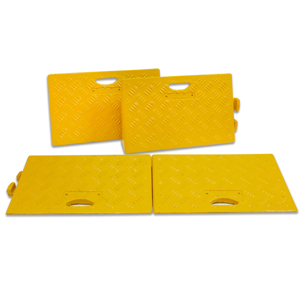 Yellow Ramp Handle Heavy Duty 100mm High Kerb Ramp in Yellow with Carry Handle - Pack of ...