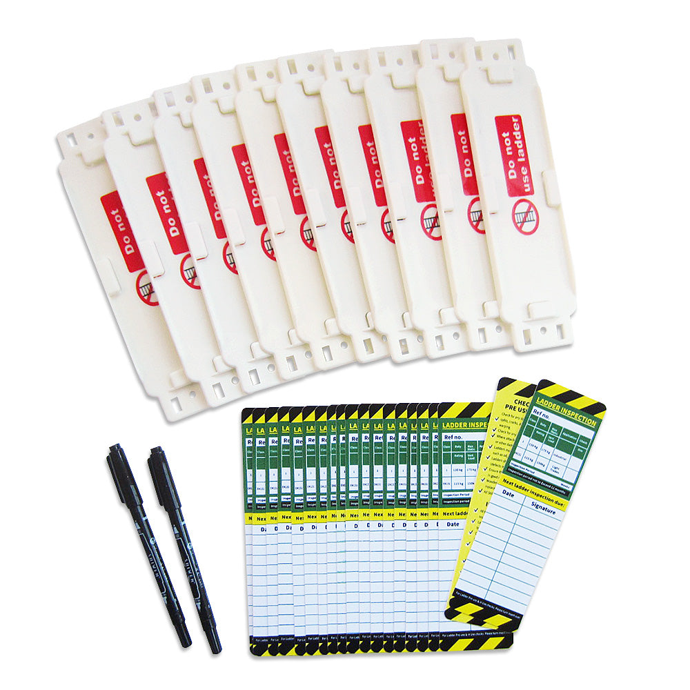 Ladder Check Inspection Tag Kit - 10 Holders, 20 Double Sided Inserts ...