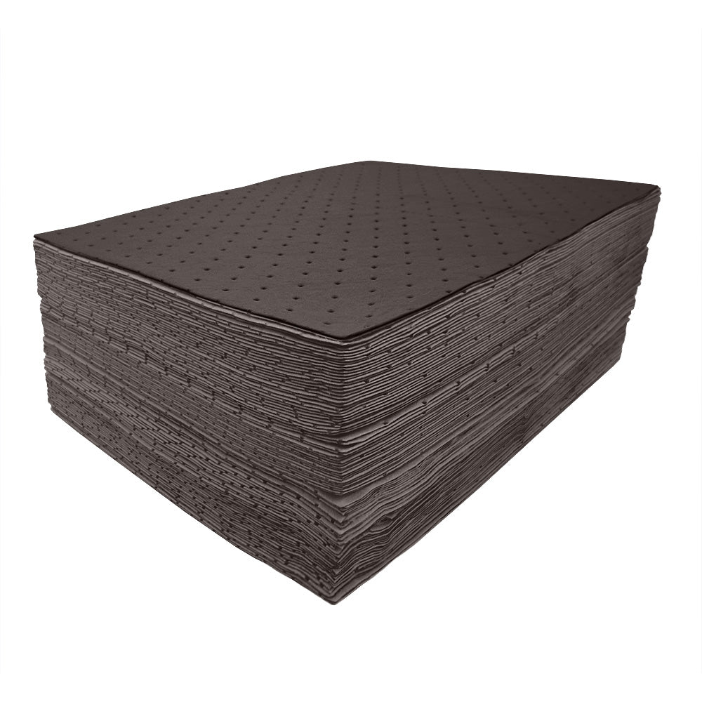 Absorbent Pads Rack Pack of 100 Maintenance Absorbent Pads 400mm X 500mm Grey - 80 Litre ...