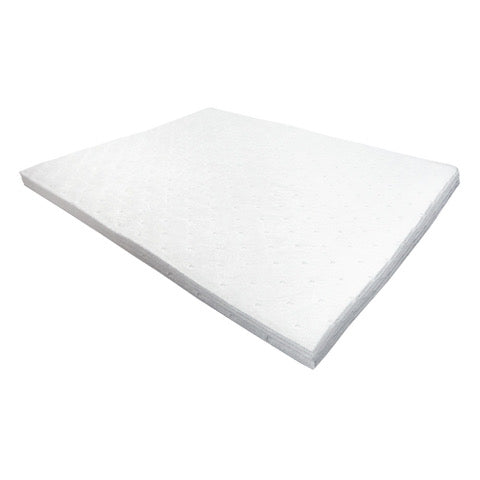 Pack of 10 Oil & Fuel Absorbent Pads 400mm X 500mm White - 8 Litre Spill Pallet > Absorbents > Spill Containment > Spill Control > Romold > One Stop For Safety   